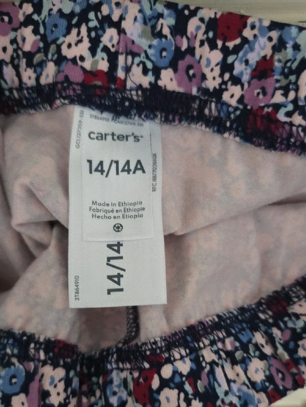 Carter's Girls Floral Mix Leggings in Purple, Blue and Pink